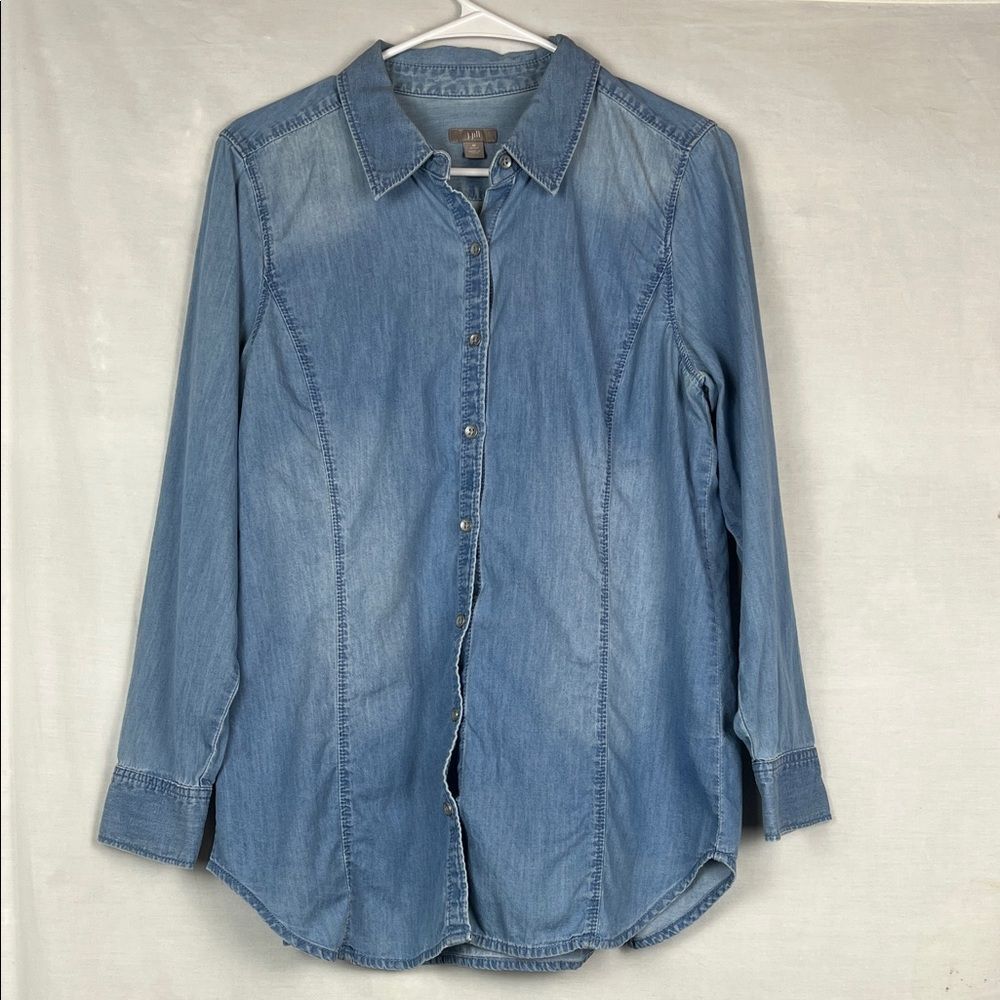 J. Jill Light Blue Cotton Button Down Blouse